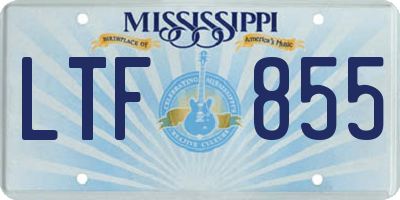 MS license plate LTF855