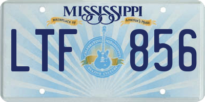 MS license plate LTF856