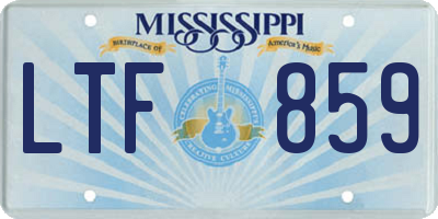 MS license plate LTF859