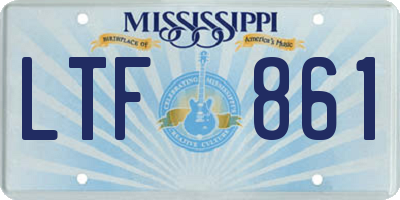 MS license plate LTF861