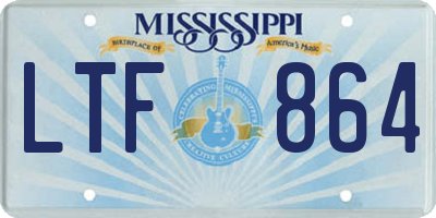MS license plate LTF864