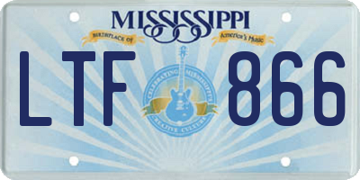 MS license plate LTF866