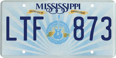 MS license plate LTF873