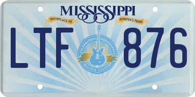 MS license plate LTF876