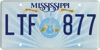 MS license plate LTF877