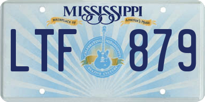 MS license plate LTF879