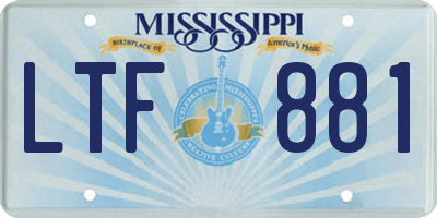 MS license plate LTF881