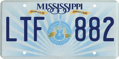 MS license plate LTF882