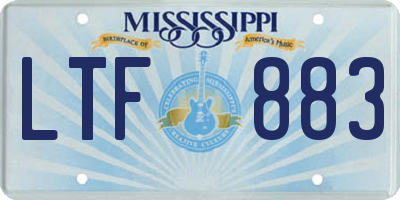 MS license plate LTF883