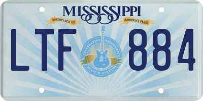 MS license plate LTF884