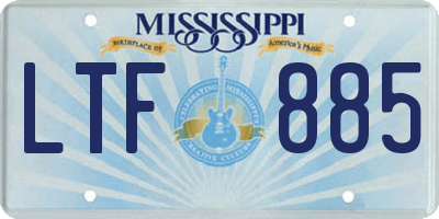 MS license plate LTF885