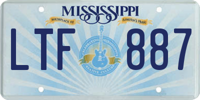 MS license plate LTF887
