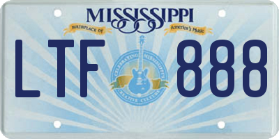 MS license plate LTF888