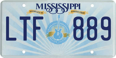 MS license plate LTF889