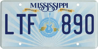 MS license plate LTF890