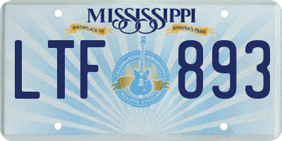 MS license plate LTF893