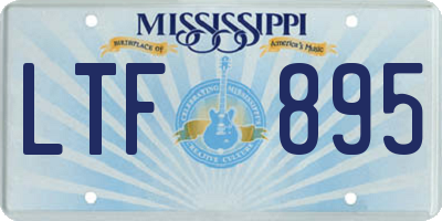 MS license plate LTF895