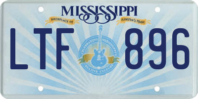 MS license plate LTF896