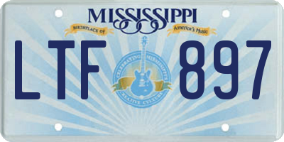 MS license plate LTF897