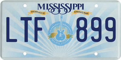 MS license plate LTF899
