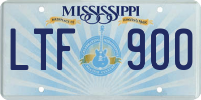 MS license plate LTF900