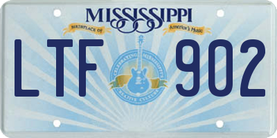 MS license plate LTF902