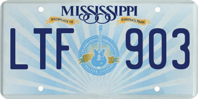 MS license plate LTF903