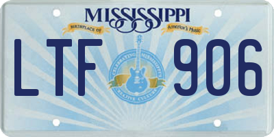 MS license plate LTF906