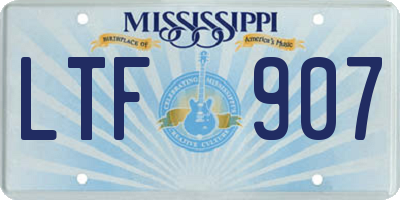 MS license plate LTF907