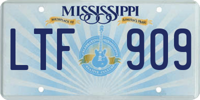 MS license plate LTF909
