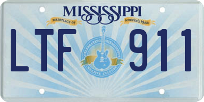 MS license plate LTF911