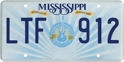 MS license plate LTF912