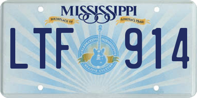 MS license plate LTF914