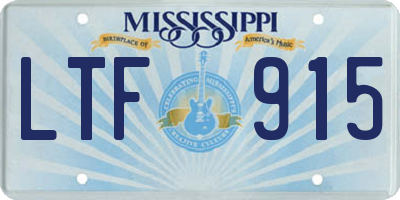 MS license plate LTF915