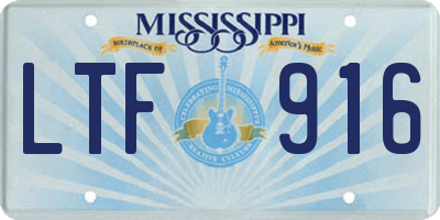 MS license plate LTF916