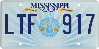 MS license plate LTF917