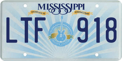 MS license plate LTF918