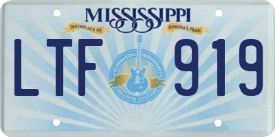 MS license plate LTF919