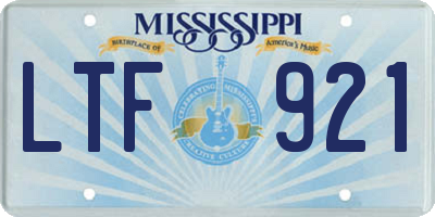 MS license plate LTF921