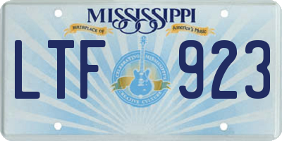 MS license plate LTF923