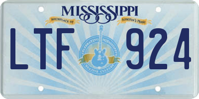 MS license plate LTF924