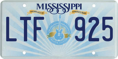MS license plate LTF925