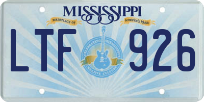 MS license plate LTF926