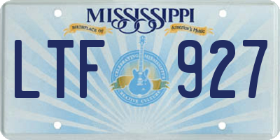MS license plate LTF927