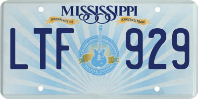 MS license plate LTF929
