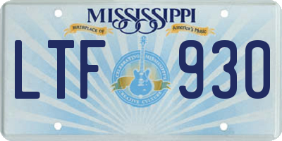 MS license plate LTF930