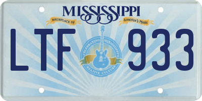 MS license plate LTF933