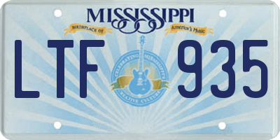 MS license plate LTF935