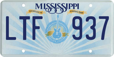 MS license plate LTF937