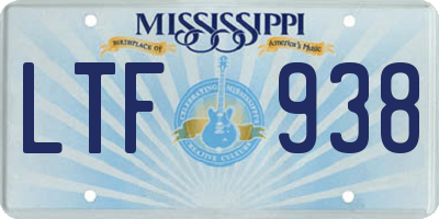 MS license plate LTF938